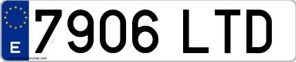 Ejemplo de matrícula española 7906 LTD