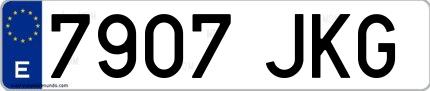 Ejemplo de matrícula española 7907 JKG