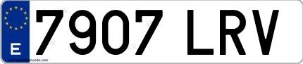 Ejemplo de matrícula española 7907 LRV