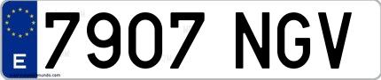 Ejemplo de matrícula española 7907 NGV