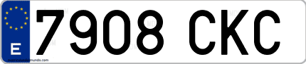 Ejemplo de matrícula de coche ordinaria 7908 CKC
