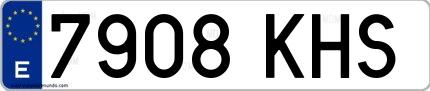 Ejemplo de matrícula española 7908 KHS