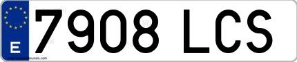 Ejemplo de matrícula española 7908 LCS