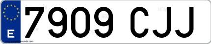 Ejemplo de matrícula española 7909 CJJ