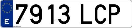 Ejemplo de matrícula española 7913 LCP