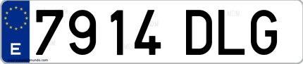 Ejemplo de matrícula española 7914 DLG