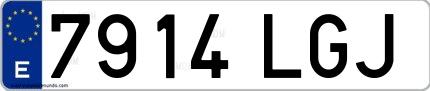 Ejemplo de matrícula española 7914 LGJ