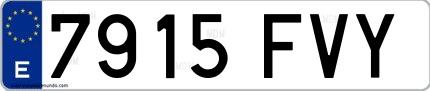 Ejemplo de matrícula española 7915 FVY