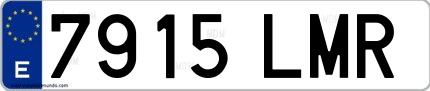 Ejemplo de matrícula española 7915 LMR