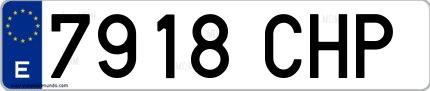 Ejemplo de matrícula española 7918 CHP
