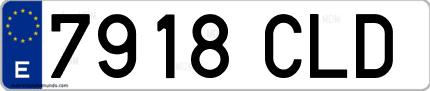 Ejemplo de matrícula de coche ordinaria 7918 CLD