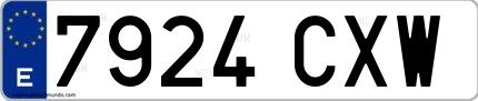 Ejemplo de matrícula española 7924 CXW
