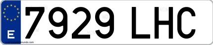 Ejemplo de matrícula española 7929 LHC