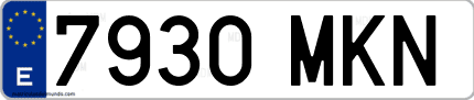 Ejemplo de matrícula de coche ordinaria 7930 MKN
