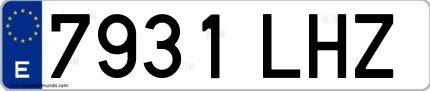 Ejemplo de matrícula española 7931 LHZ