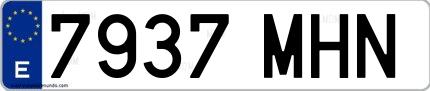 Ejemplo de matrícula española 7937 MHN
