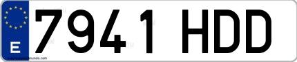 Ejemplo de matrícula española 7941 HDD