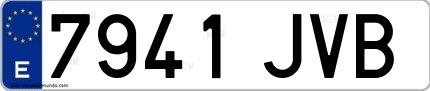 Ejemplo de matrícula española 7941 JVB
