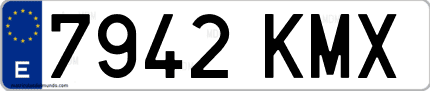 Ejemplo de matrícula de coche ordinaria 7942 KMX