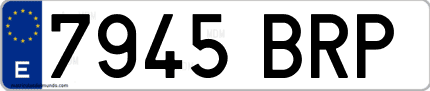Ejemplo de matrícula de coche ordinaria 7945 BRP