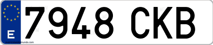 Ejemplo de matrícula de coche ordinaria 7948 CKB