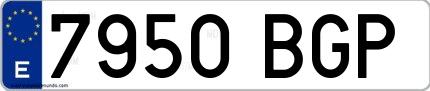 Ejemplo de matrícula española 7950 BGP