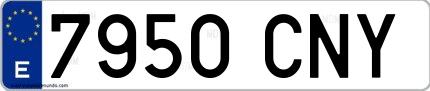 Ejemplo de matrícula española 7950 CNY