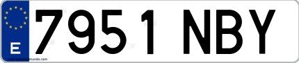 Ejemplo de matrícula española 7951 NBY