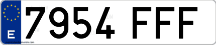 Ejemplo de matrícula de coche ordinaria 7954 FFF
