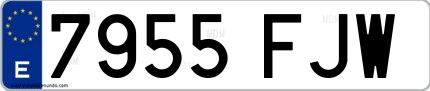 Ejemplo de matrícula española 7955 FJW