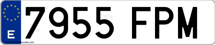 Ejemplo de matrícula de coche ordinaria 7955 FPM