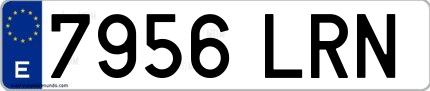 Ejemplo de matrícula española 7956 LRN