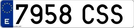 Ejemplo de matrícula española 7958 CSS