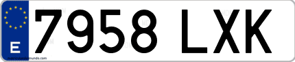 Ejemplo de matrícula de coche ordinaria 7958 LXK