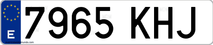 Ejemplo de matrícula de coche ordinaria 7965 KHJ