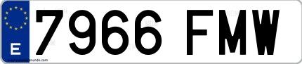 Ejemplo de matrícula española 7966 FMW