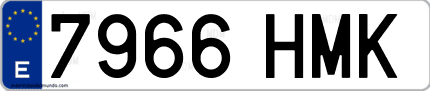 Ejemplo de matrícula de coche ordinaria 7966 HMK