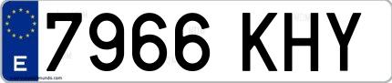 Ejemplo de matrícula española 7966 KHY