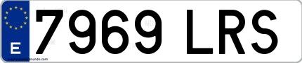 Ejemplo de matrícula española 7969 LRS