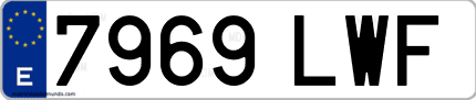 Ejemplo de matrícula de coche ordinaria 7969 LWF