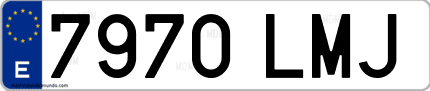 Ejemplo de matrícula de coche ordinaria 7970 LMJ