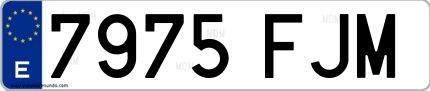 Ejemplo de matrícula española 7975 FJM