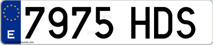 Ejemplo de matrícula de coche ordinaria 7975 HDS