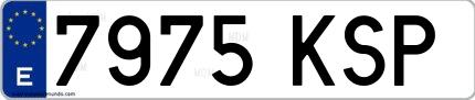 Ejemplo de matrícula española 7975 KSP