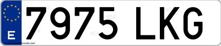Ejemplo de matrícula española 7975 LKG