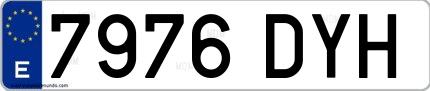 Ejemplo de matrícula española 7976 DYH