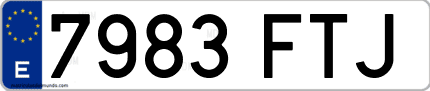 Ejemplo de matrícula de coche ordinaria 7983 FTJ
