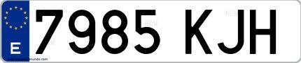 Ejemplo de matrícula española 7985 KJH