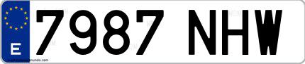 Ejemplo de matrícula española 7987 NHW