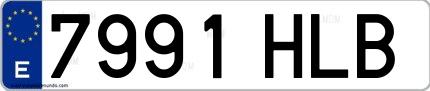Ejemplo de matrícula española 7991 HLB